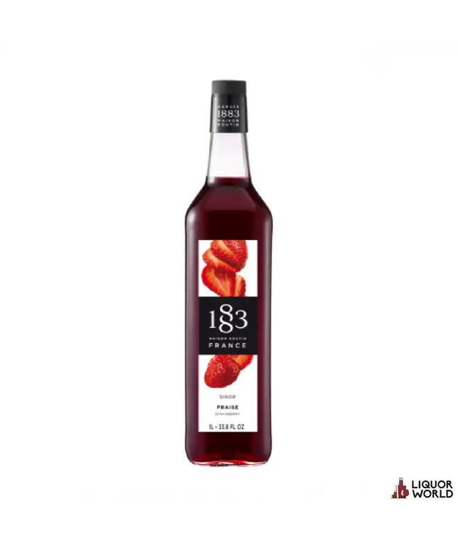 1883 Strawberry Syrup Glass 1Lt
