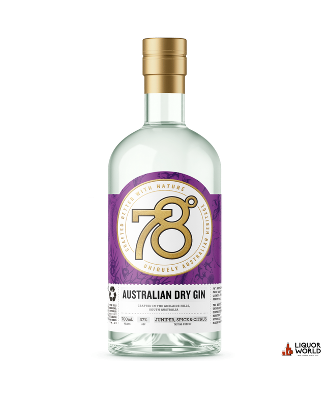 78 Degrees Australian Dry Gin 700ml - Liquorworld