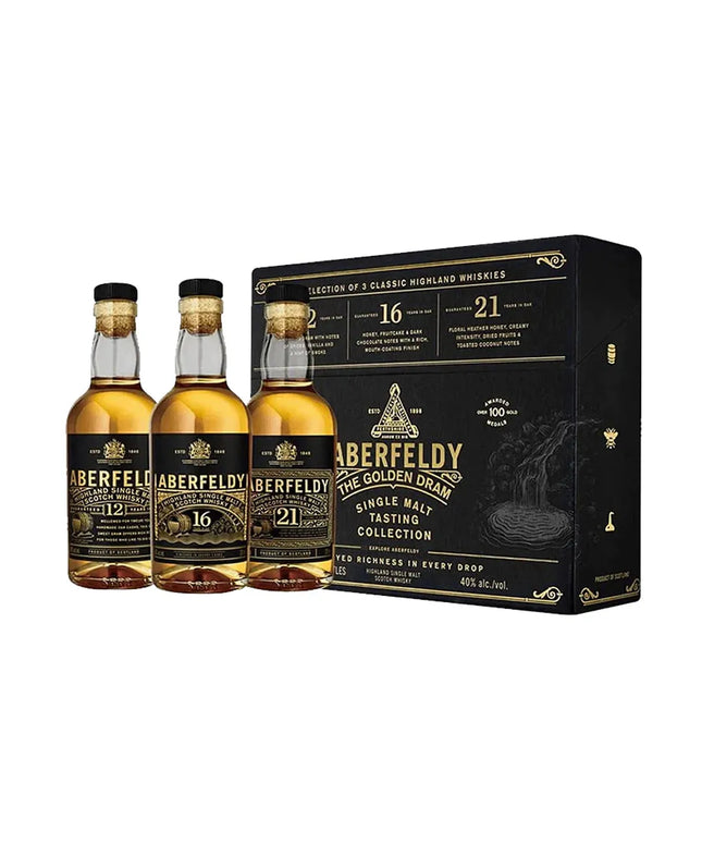 Aberfeldy Tasting Collection 12/16/21 Year Old Single Malt Scotch Whisky 3 x 200mL - Liquorworld