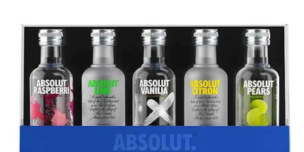 Absolut Five Assorti Miniature Gift Pack Swedish Vodka 5 x 50mL