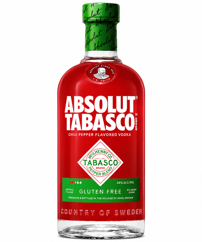 Absolut Tabasco Chilli Pepper Flavoured Swedish Vodka 1L