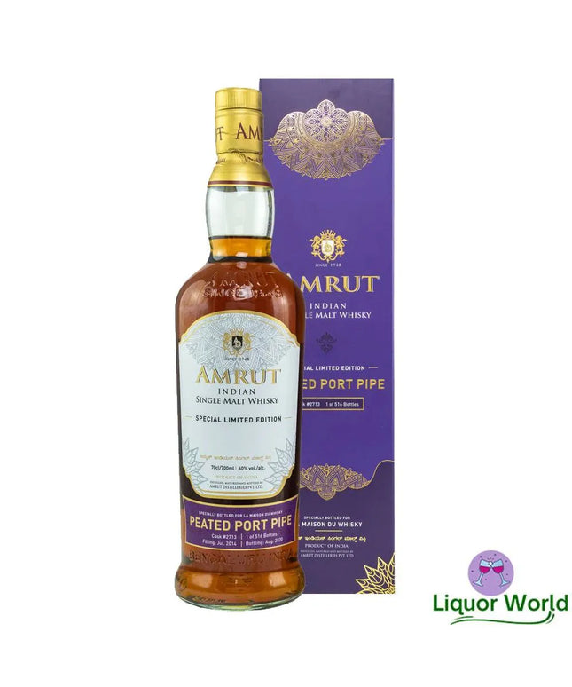 Amrut French Connections Peated Port Pipe Single Cask Single Malt Indian Whisky 700mL - Liquorworld