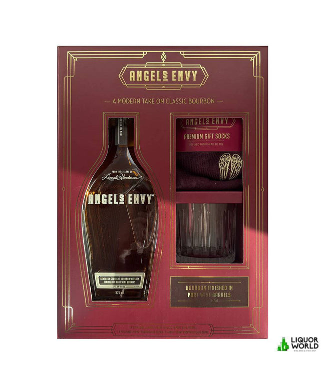 Angel's Envy Port Finish Kentucky Straight Bourbon Whiskey + Socks + Glass Gift Set 375mL - Liquorworld