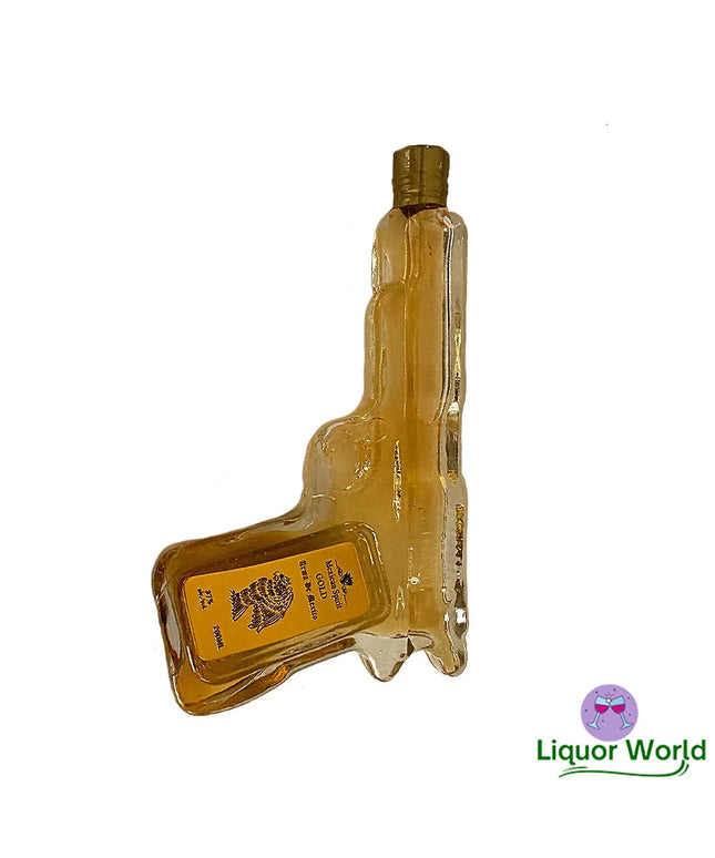 Arma De Mexico Gold Pistol Tequila Gun with 2 Shot Glasses 200ml
