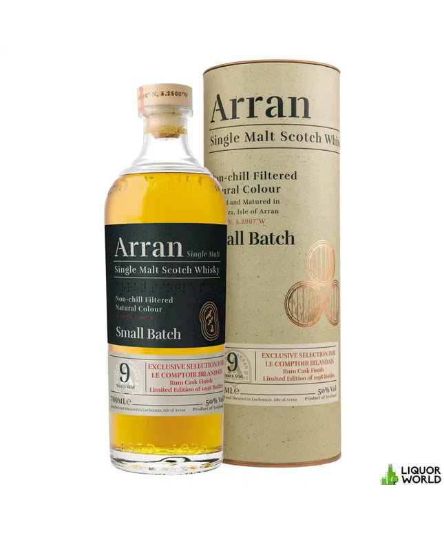Arran 9 Year Old Small Batch Rum Cask Finish Single Malt Scotch Whisky 700mL - Liquorworld