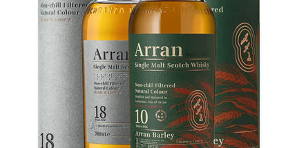 Arran 10 Year Old Barley Batch 001 + 18 Year Old Limited Edition Single Malt Scotch Whisky 2 x 700mL