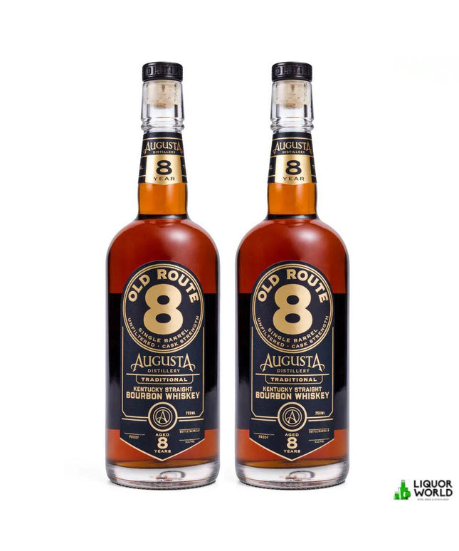 Augusta Distillery Old Route 8 Year Old Bundle "Vintage Cherry Cola" 54.1% & "Hazelnut Lamington" 58.6% Cask Strength Kentucky Straight Bourbon Whiskey 2 x 750mL - Liquorworld
