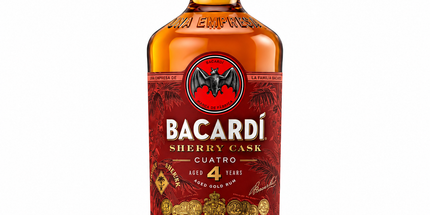 Bacardi 4 Year Old Añejo Cuatro Sherry Cask Aged Gold Rum 1L