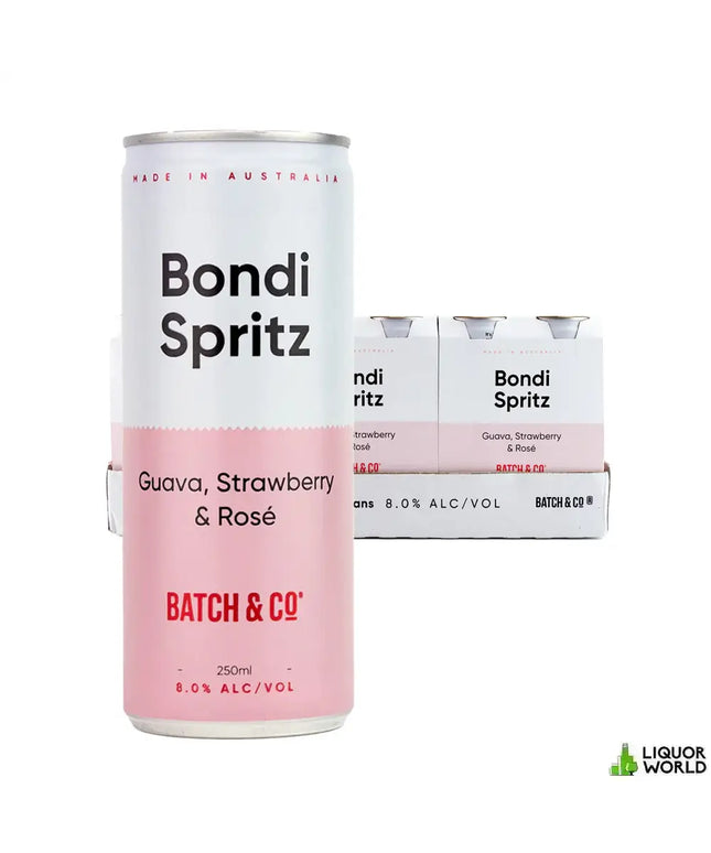 Batch & Co Bondi Spritz 8% Guava Strawberry & Rose 24 x 250mL Cans - Liquorworld