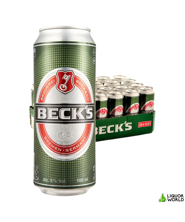 Becks Lager Imported Beer Case 24 x 500mL Cans