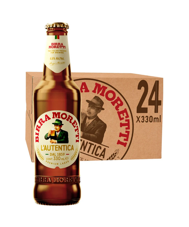 Birra Moretti Italian Lager Imported Beer Case 24 x 330mL Bottles