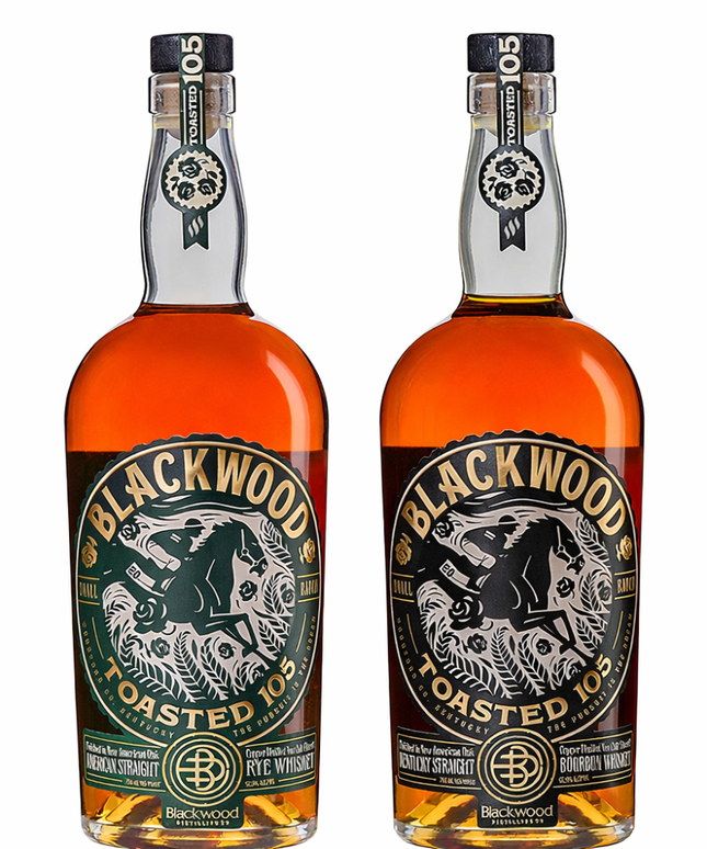 Blackwood Toasted 105 Collection Straight Rye & Bourbon Whiskey 2 x 750mL