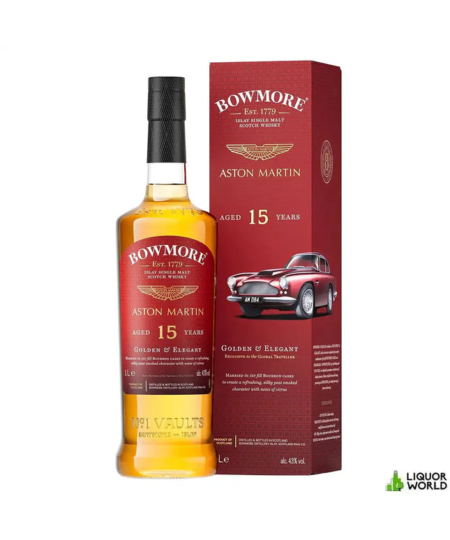 Bowmore 15 Year Old Golden & Elegant Aston Martin Edition #8 Single Malt Scotch Whisky 1L - Liquorworld