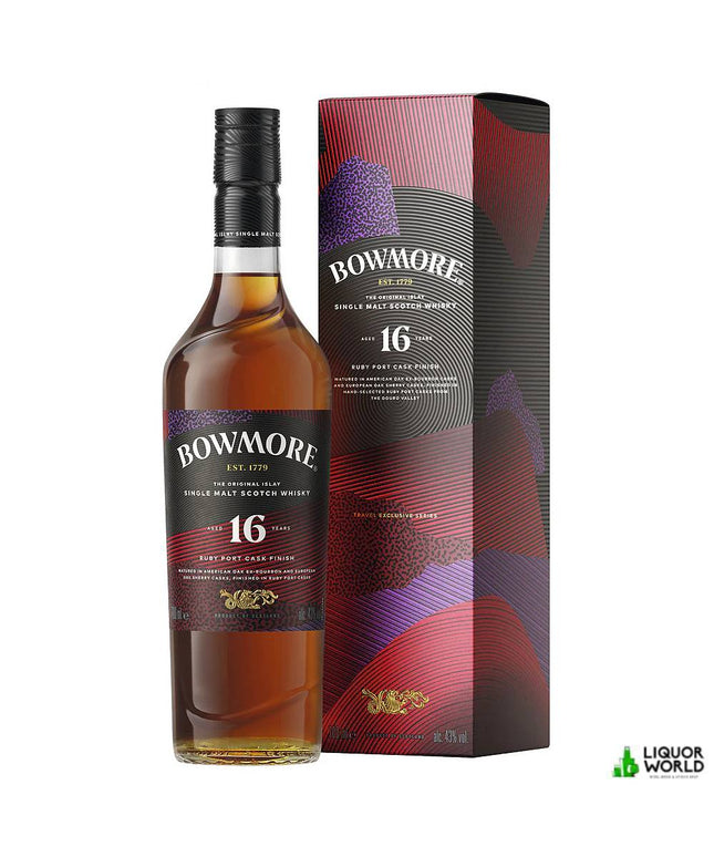Bowmore 16 Year Old Ruby Port Cask Finish Single Malt Scotch Whisky 700mL - Liquorworld
