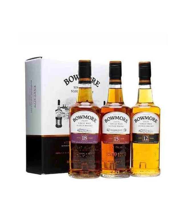 Bowmore Collection 12, 15 & 18 Year Old Single Malt Scotch Whisky 3 x 200mL
