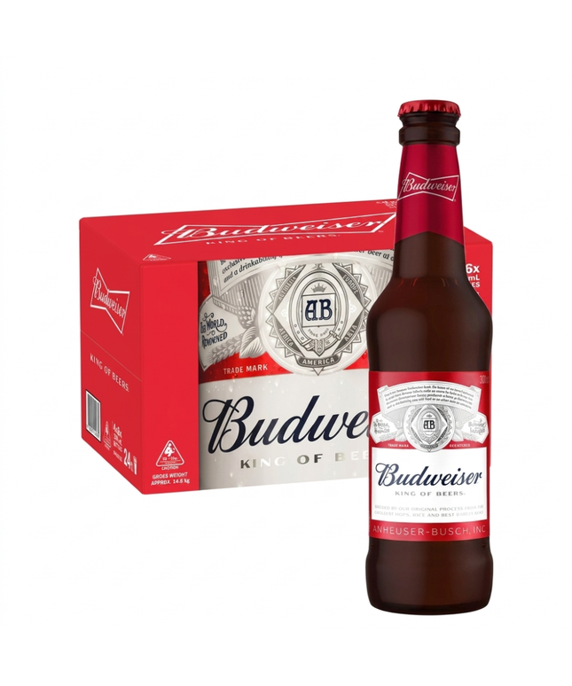 Budweiser Lager 5% Beer Case 24 x Pack 330mL Bottles
