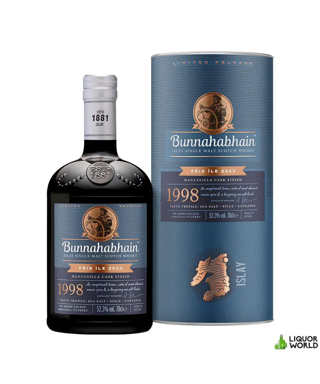 Bunnahabhain 1998 Fèis Ìle 2023 Manzanilla Cask Finish Cask Strength Single Malt Scotch Whisky 700mL - Liquorworld