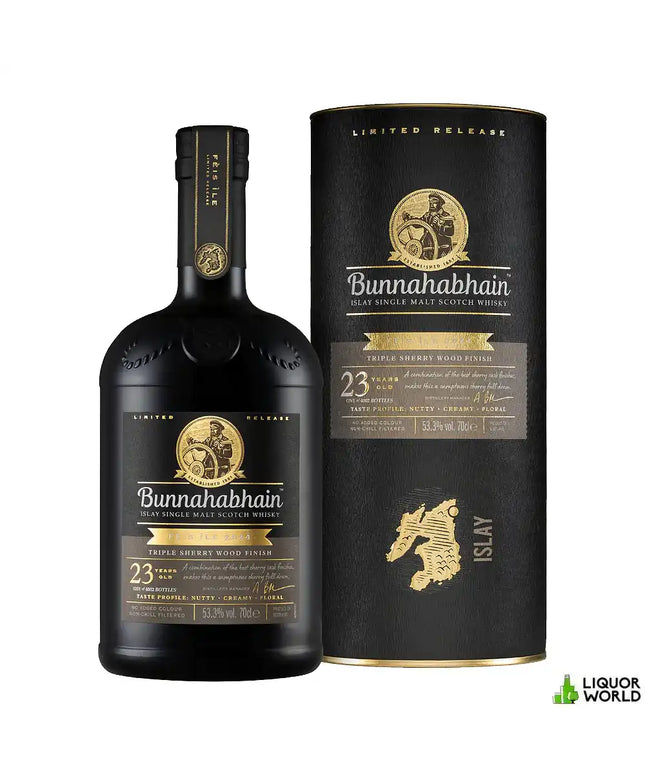 Bunnahabhain 23 Year Old Feis Ile 2024 Triple Sherry Wood Finish Cask Strength Single Malt Scotch Whisky 700mL