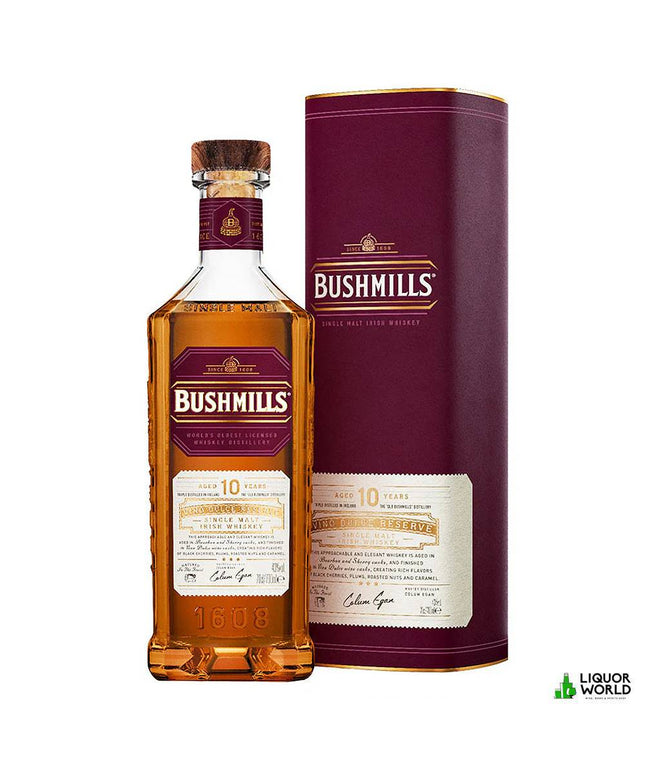 Bushmills 10 Year Old Vino Dulce Sweet Wine Cask Finish Single Malt Irish Whiskey 700mL - Liquorworld