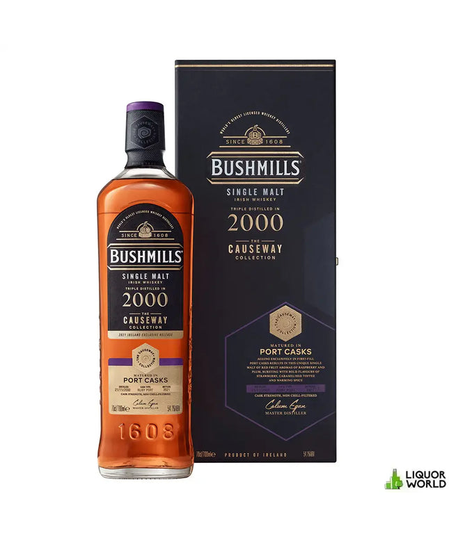 Bushmills 20 Year Old 2000 Ruby Port Cask Causeway Collection Cask Strength Single Malt Irish Whiskey 700mL - Liquorworld