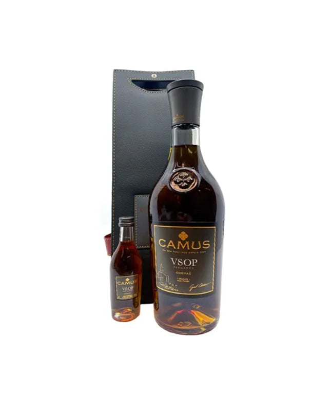 Camus VSOP Elegance Cognac Leather Gift Bag 700mL + Bonus 50mL - Liquorworld