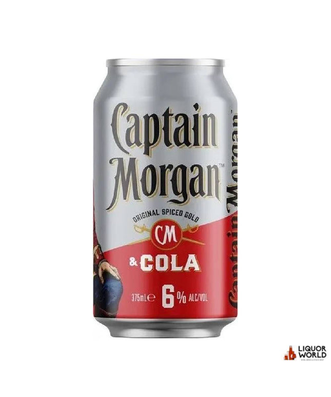 Captain Morgan Rum & Cola Cans 375ml (30 Pack) - Liquorworld