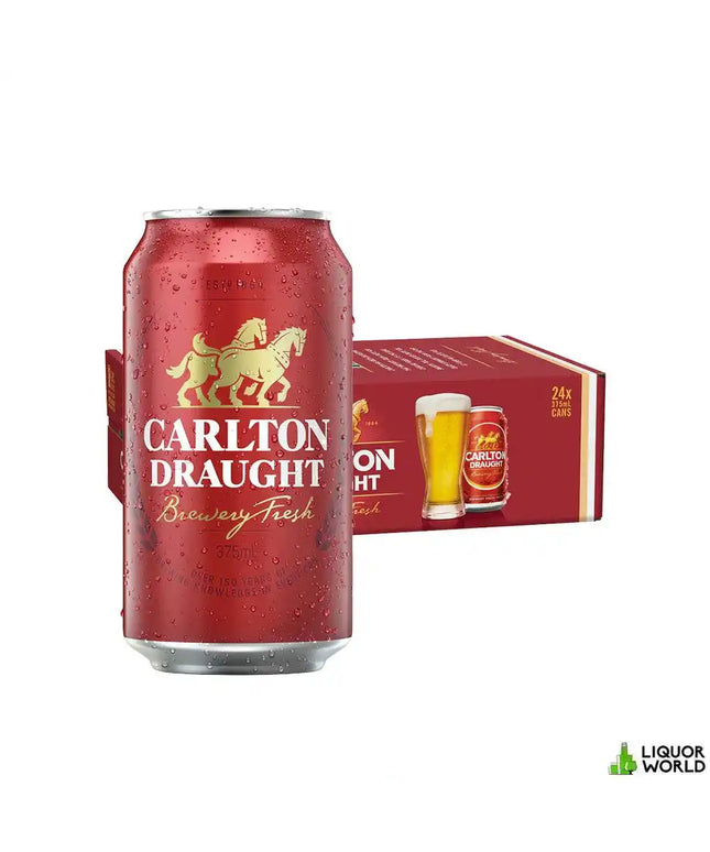 Carlton Draught Beer Case 24 x 375mL Cans - Liquorworld