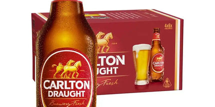 Carlton Draught Beer Case 4 x 6 Pack 375mL Bottles - Liquorworld