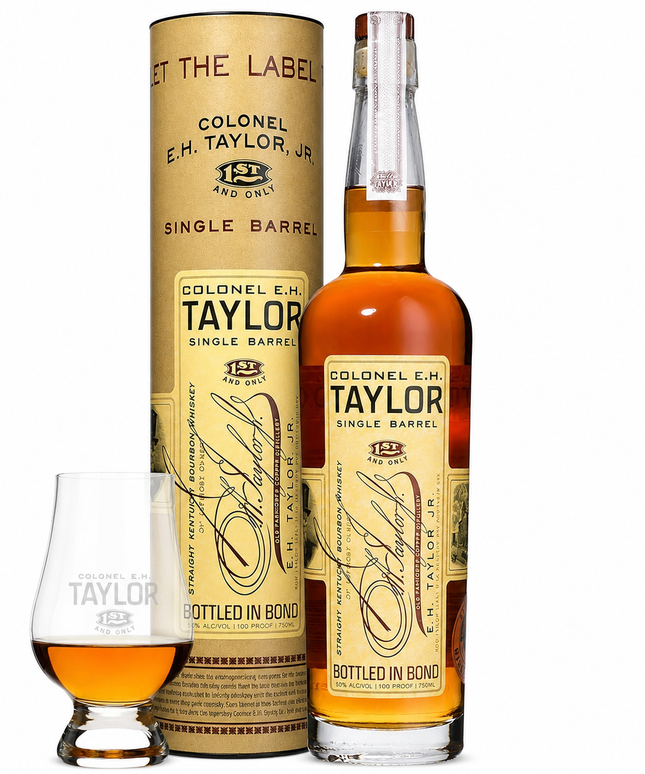 Colonel E. H. Taylor 9 Year Old Single Barrel Select WHA #2 Kentucky Straight Bourbon Whiskey 750mL + Glencairn Whiskey Glass
