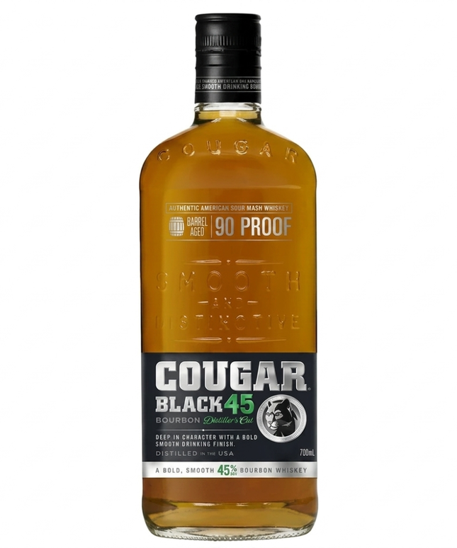 Cougar Black Distiller's Cut 90 Proof American Sour Mash Bourbon Whiskey 700mL