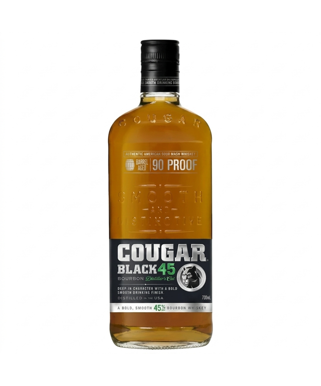 Cougar Black Distiller's Cut 90 Proof American Sour Mash Bourbon Whiskey 700mL