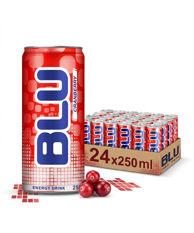 Blu Energy Drink Cranberry 250ml (24 Pack)