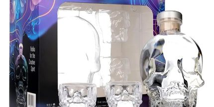 Crystal Head Skull Decanter + 2 Shot Glasses Gift Pack Vodka 700mL