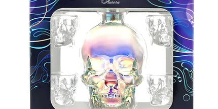 Crystal Head Skull Decanter Aurora + 4 Shot Glasses Gift Set Vodka 700mL - Liquorworld