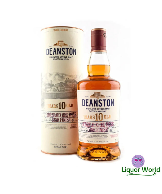 Deanston 10 Year Old Bordeaux Red Wine Cask Finish Single Malt Scotch Whisky 700mL - Liquorworld