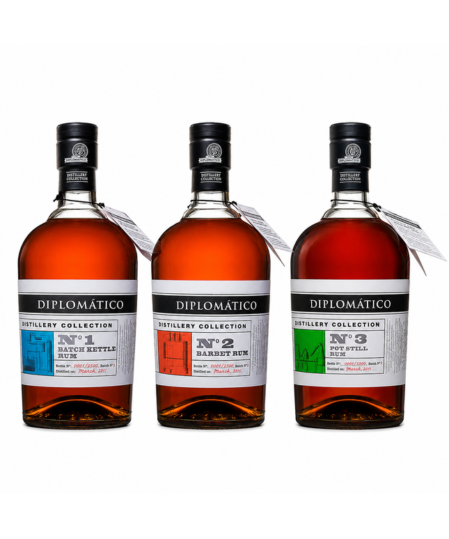 Diplomatico Distillery Complete Collection No. 1-3 Venezuelan Dark Rum 3 x 700mL