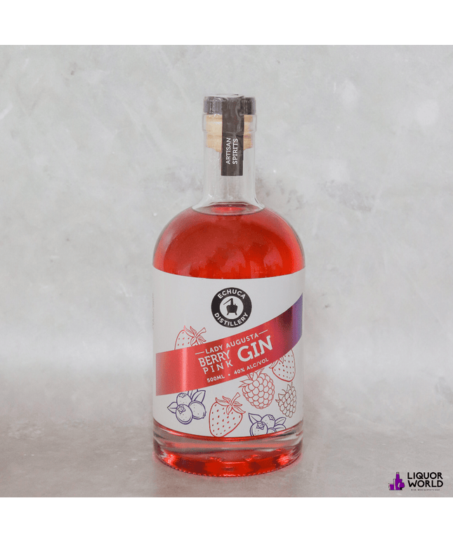 Echuca Distillery Lady Augusta Berry Pink Gin 40% ABV 500ml – 2 Bottle Pack