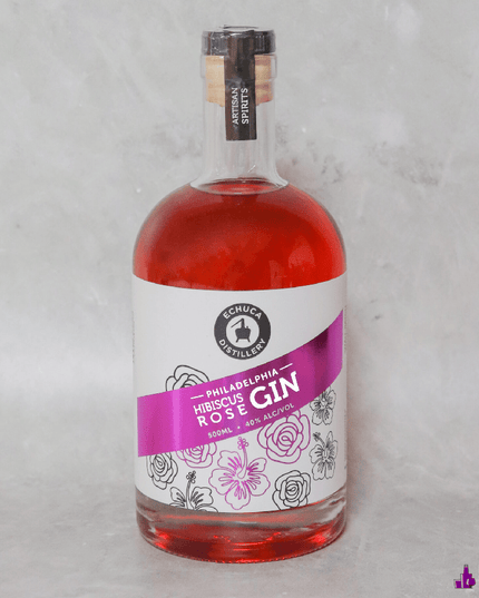 Echuca Distillery Philadelphia Hibiscus Rose Gin 500ml (40% ABV) – 2 Bottle Pack