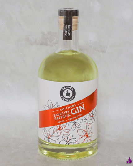 Echuca Distillery Smithers Savoury Saffron Gin 500ml – 2 Bottle Pack (40% ABV)