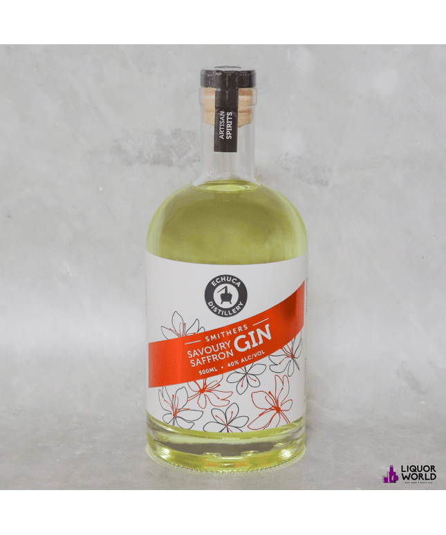 Echuca Distillery Smithers Savoury Saffron Gin 500ml – 2 Bottle Pack (40% ABV)