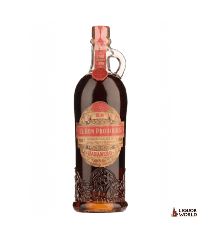 El Ron Prohibido 12 Years Habanero Rum 700ml - Liquorworld