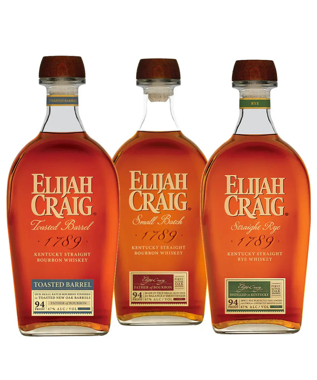 Elijah Craig Bourbon Whiskey Bundle (3 x 700mL)
