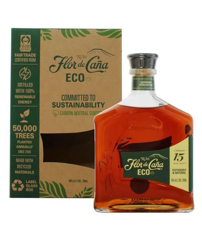Flor De Cana Eco 15 Year Old Rum 700ml - Liquorworld