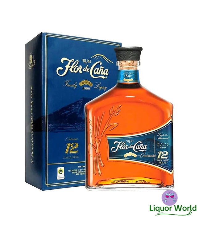 Flor de Cana 12 Year Old Centenario Rum 1L - Liquorworld