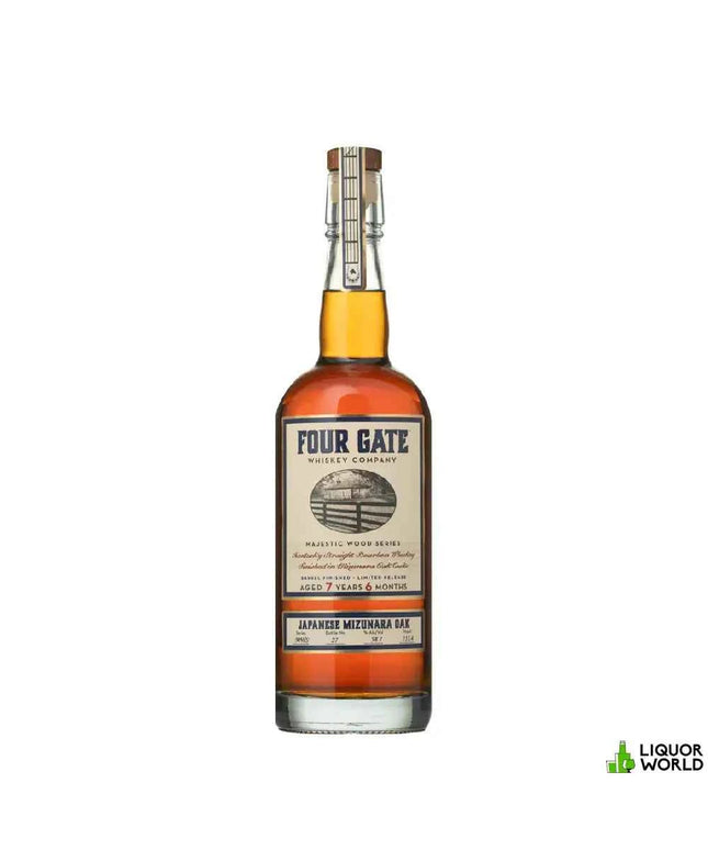 Four Gate Majestic Wood Series Japanese Mizunara Oak Limited Release Barrel Proof Kentucky Straight Bourbon Whiskey 750mL