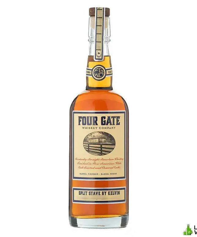 Four Gate Split Stave By Kelvin Flagship 2023 Barrel Proof Kentucky Straight Bourbon Whiskey 750mL