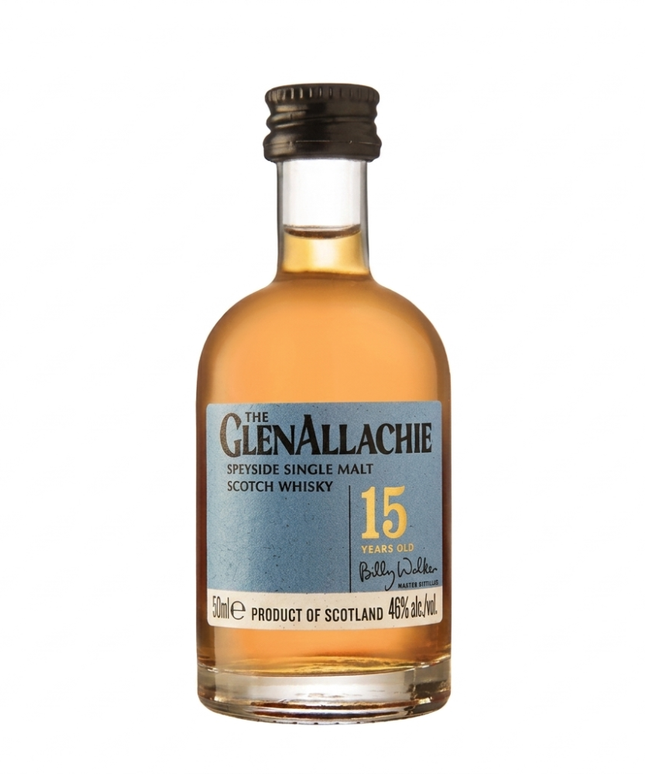 Glenallachie 15 Year Old Speyside Single Malt Scotch Whisky Glass Miniature 50mL