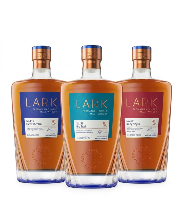 Lark The Complete Signature Collection Fire Trail, Devils Storm & Ruby Abyss Single Malt Australian Whisky 3 x 700mL