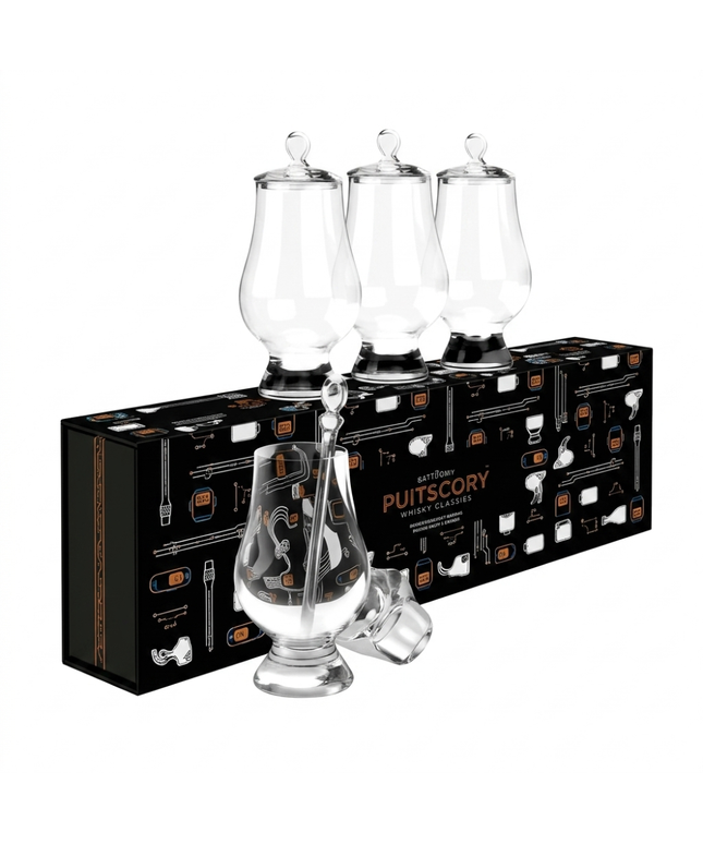 Glencairn Tasting Pack - Qty 4 with Lids and Pipette in Solid 9PC Presentation Box