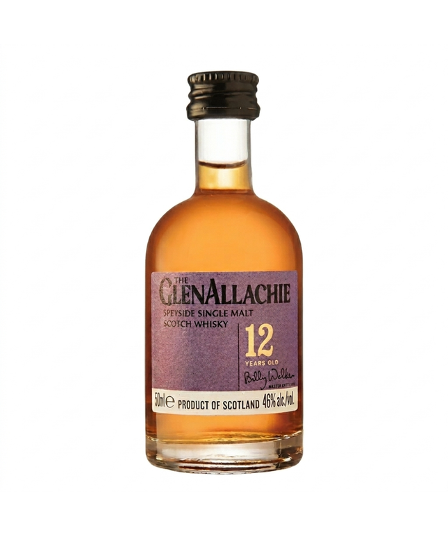 Glenallachie 12 Year Old Speyside Single Malt Scotch Whisky Glass Miniature 50mL